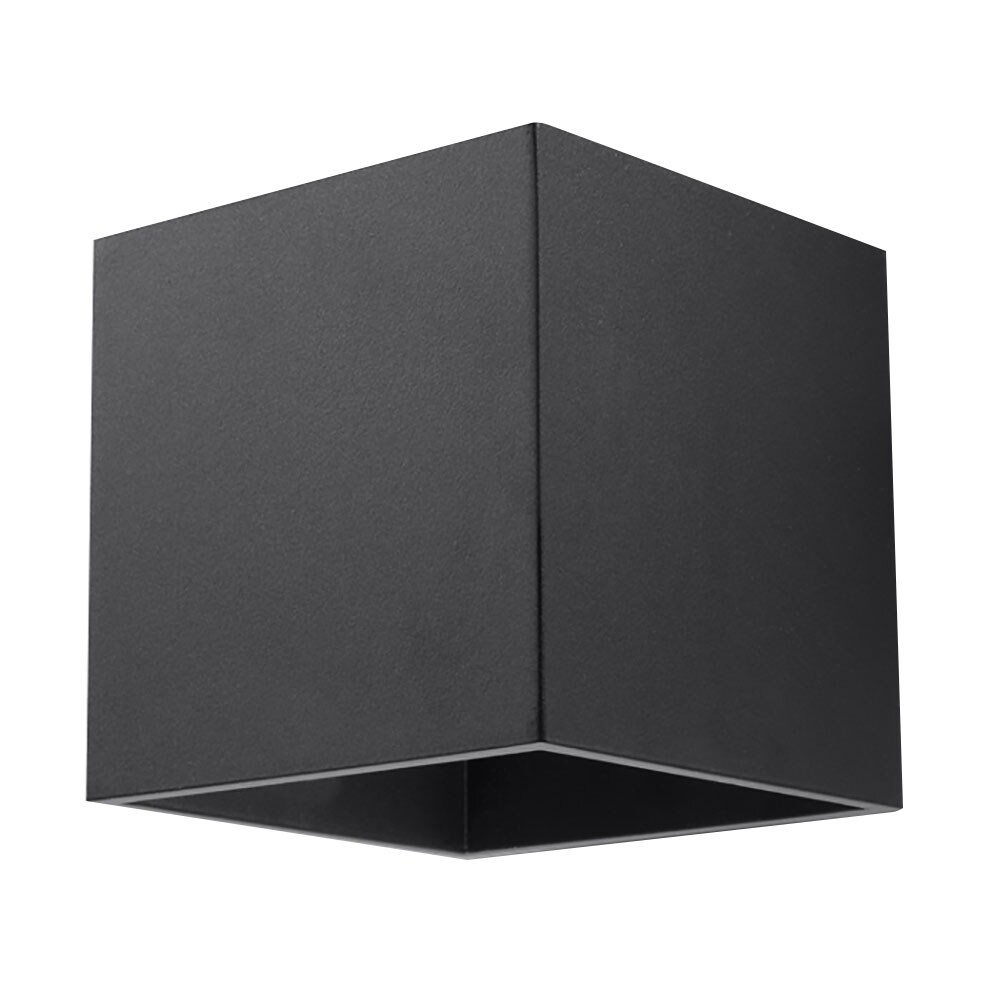 UP & Down Wandleuchte, ALU, schwarz, Würfel-Form, L 10 cm | 04059157165083