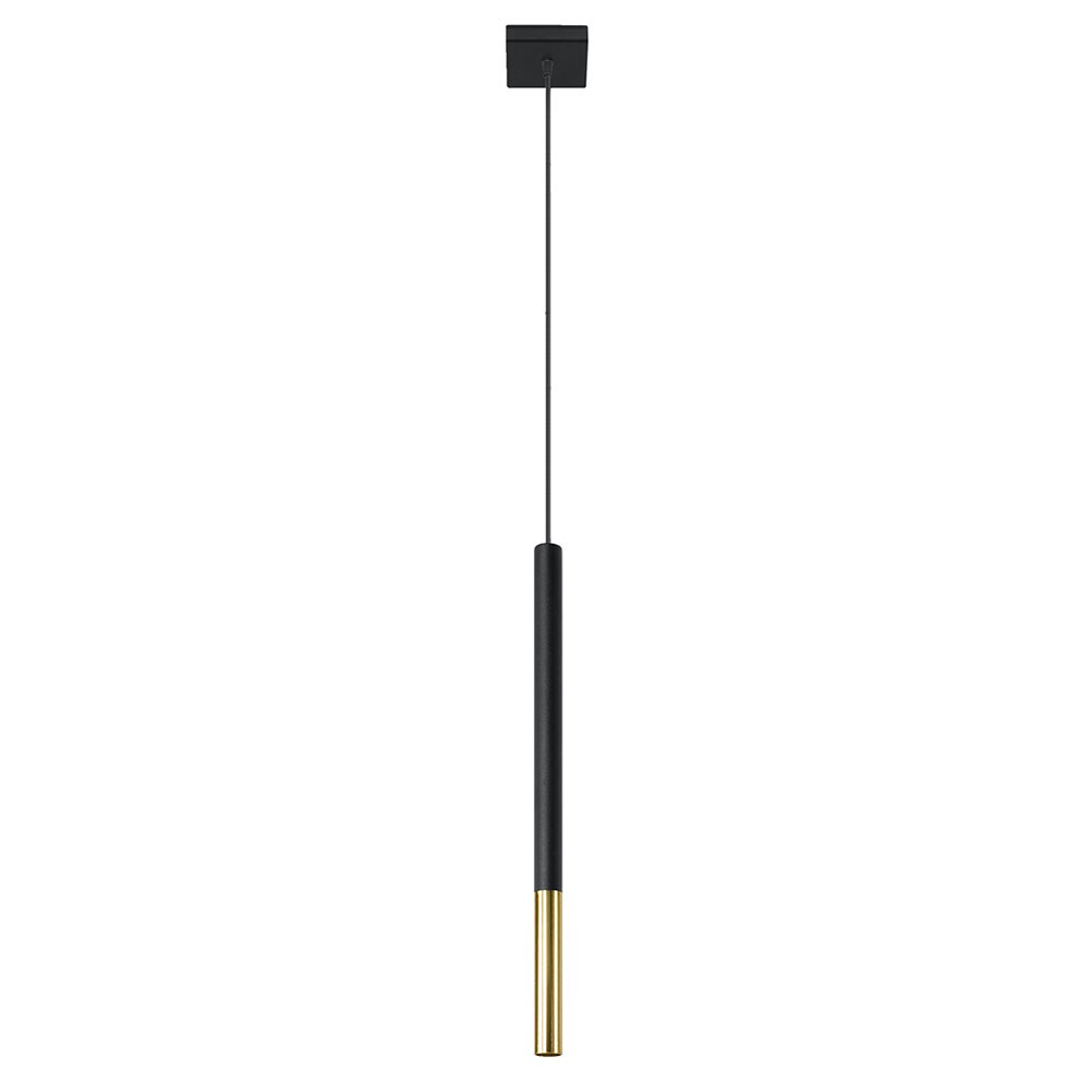 Pendelleuchte, Stahl, schwarz-gold, H 110 cm | 04059157160286