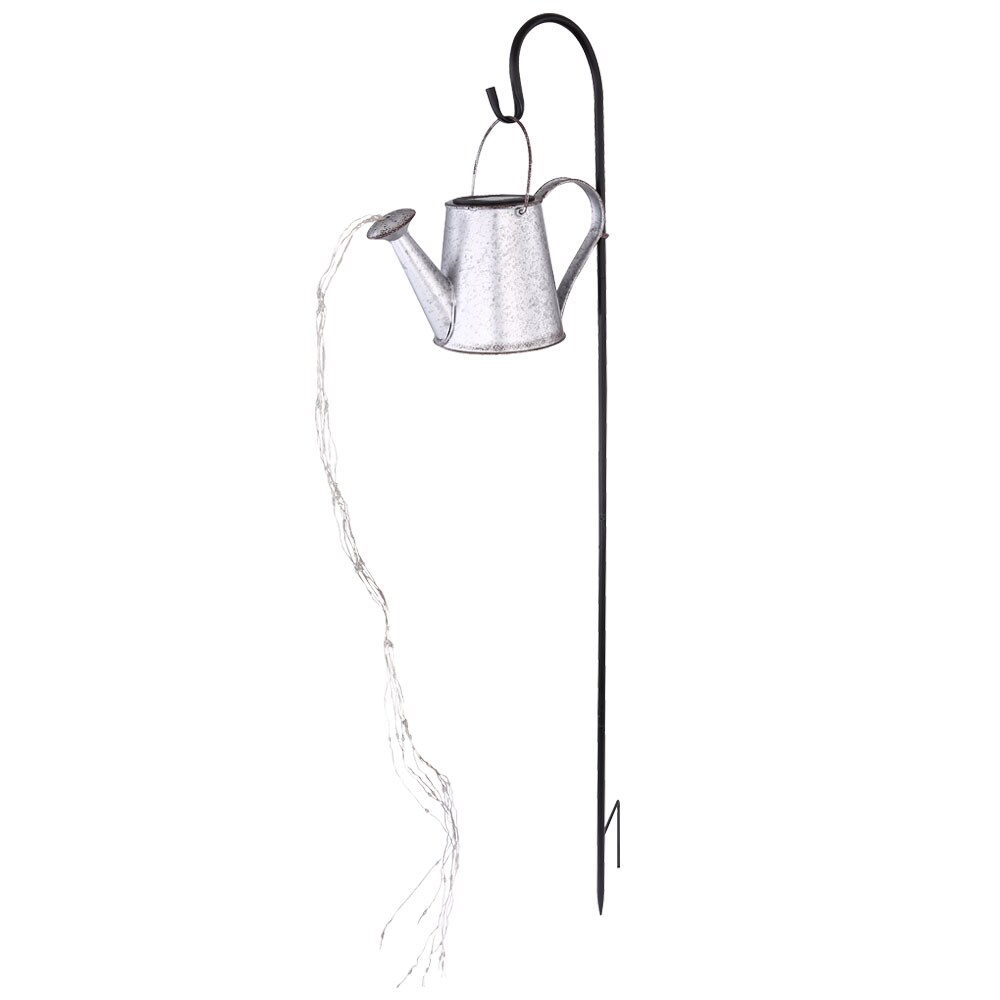 LED Solar-Steckleuchte, Gießkanne, silber-grau, H 112 cm | 09007371536405