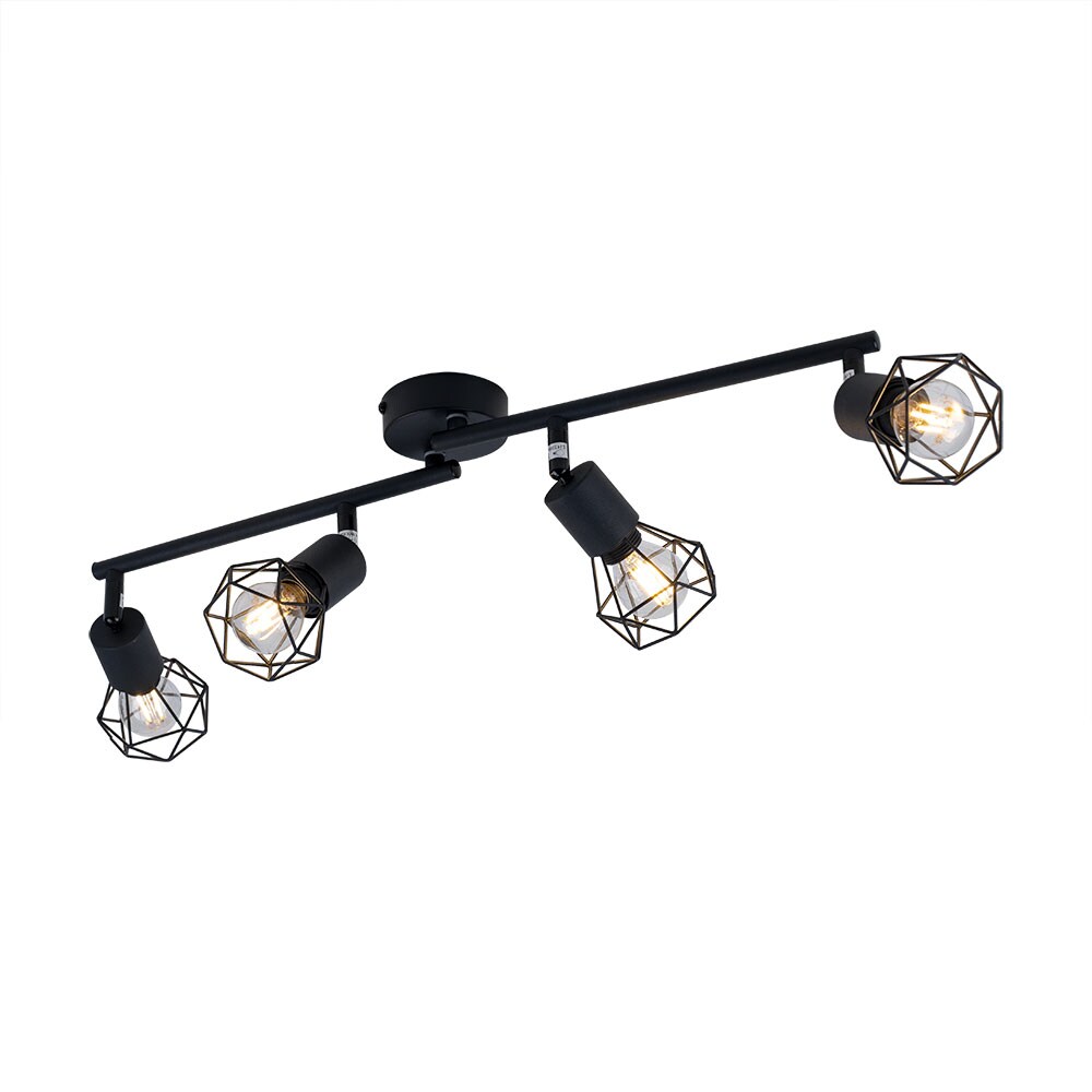 Deckenleuchte, schwarz, verstellbare Strahler, L 60 cm | 09007371541980