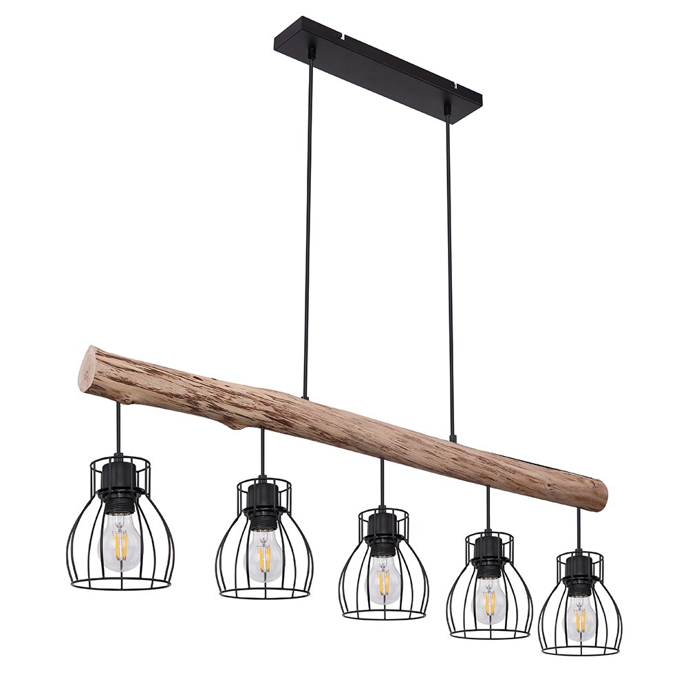 Hängeleuchte, Käfig Design, Holz,  L 100 cm | 04059157177925