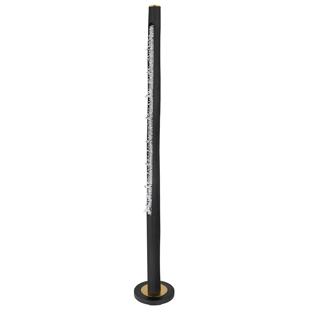 LED Stehleuchte, Dimmer, schwarz, Kristalle, H 151 cm | 04059157178489