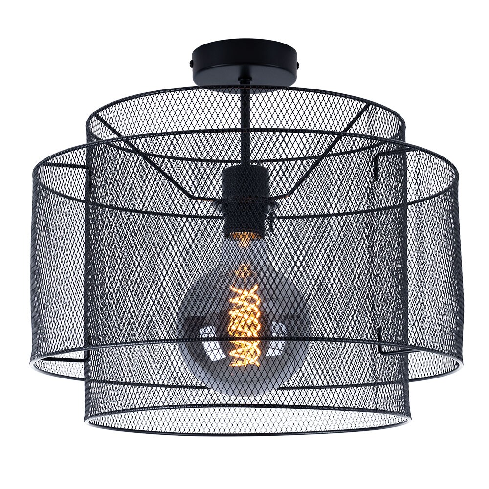 Deckenleuchte, schwarz, rund, Käfig, D 40 cm | 04059157180321