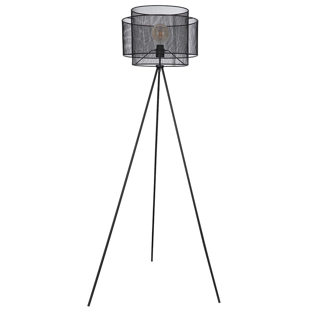 Stehleuchte, 3-Bein, Schalter, schwarz matt, H 150 cm | 04059157180376