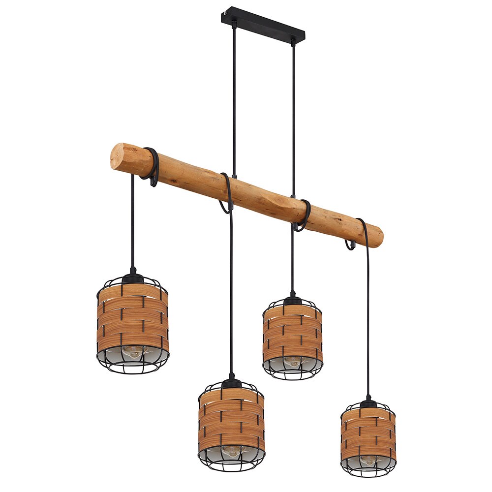 Hängeleuchte, Holzoptik schwarz, braun, H 140 cm | 09007371426447