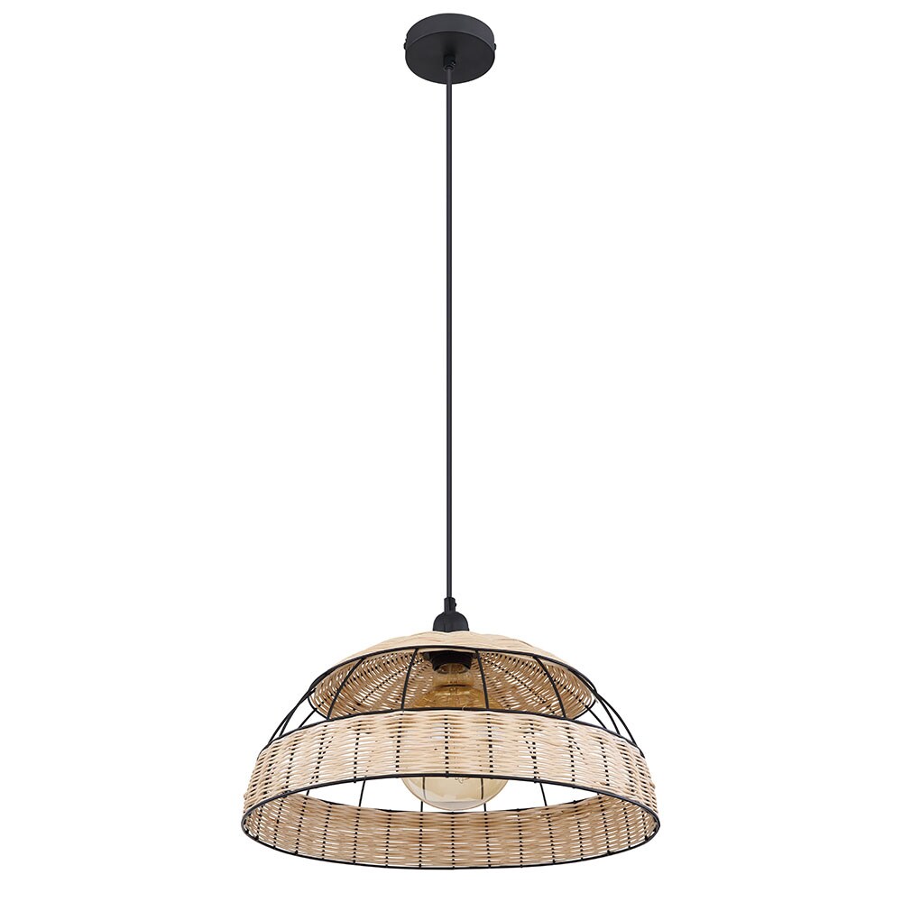 Hängeleuchte, Rattan, Gittergeflecht, schwarz, braun, H120cm | 09007371419517