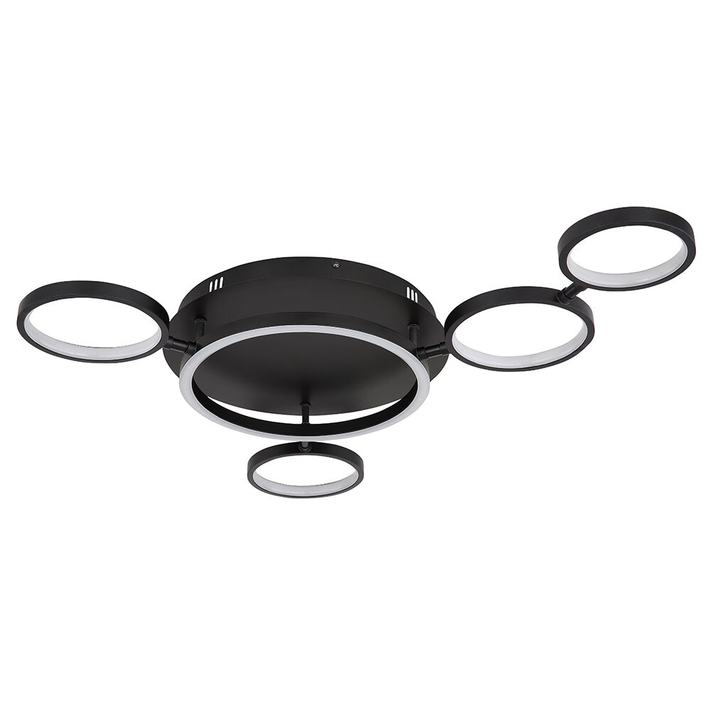 LED Deckenleuchte, schwarz matt Ringe beweglich, L 79 cm - Bild 1