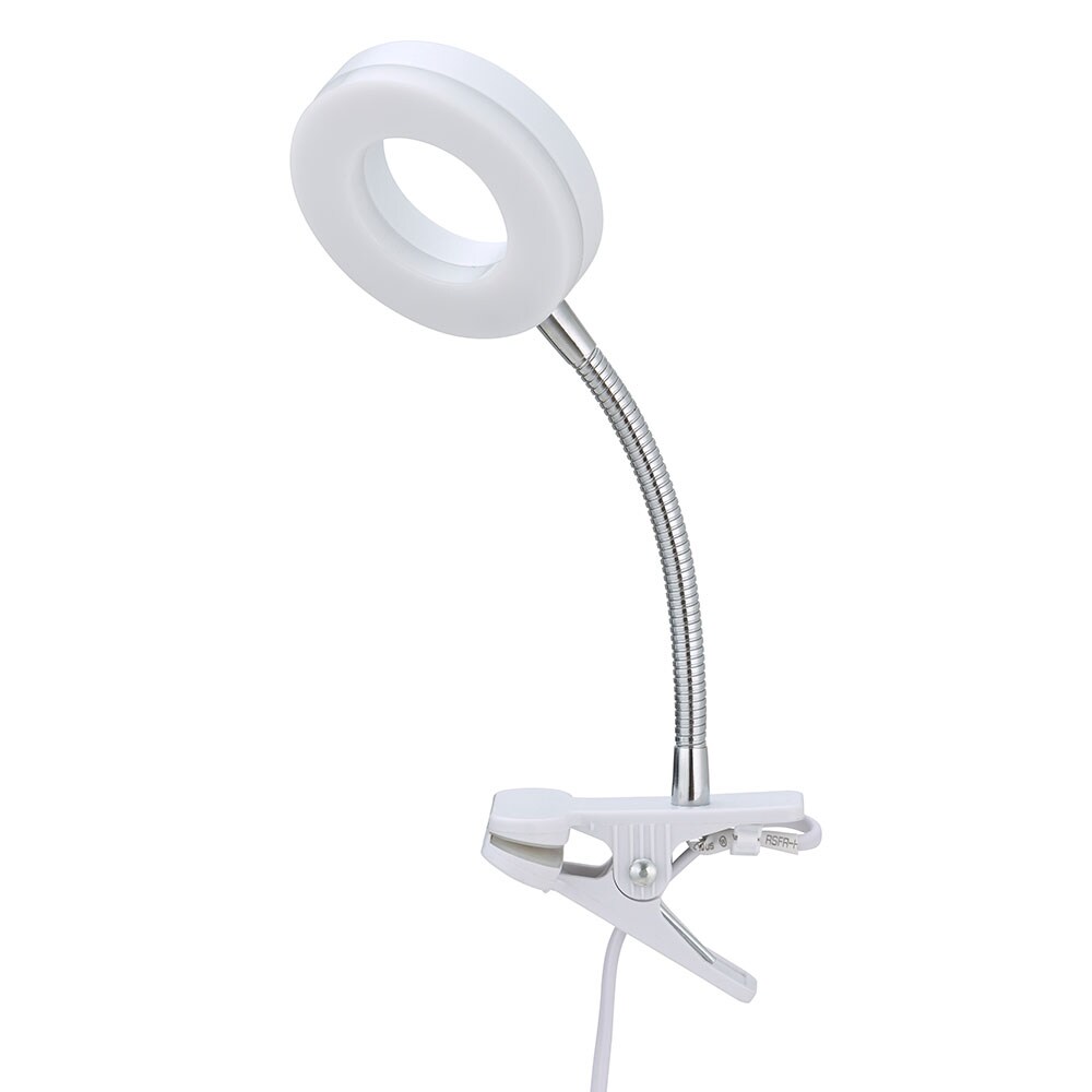 LED Tischleuchte, Spot beweglich, weiß, Metall, H 21cm | 04002707278511