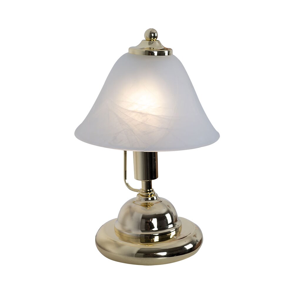 Messing Tischlampe, Touchschalter, H&ouml;he 27 cm ANTIQUE - Bild 1