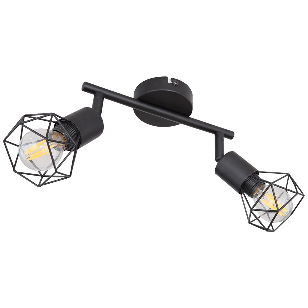 Deckenleuchte, Käfig, Spots verstellbar, schwarz, L 22 cm | 04059157190399