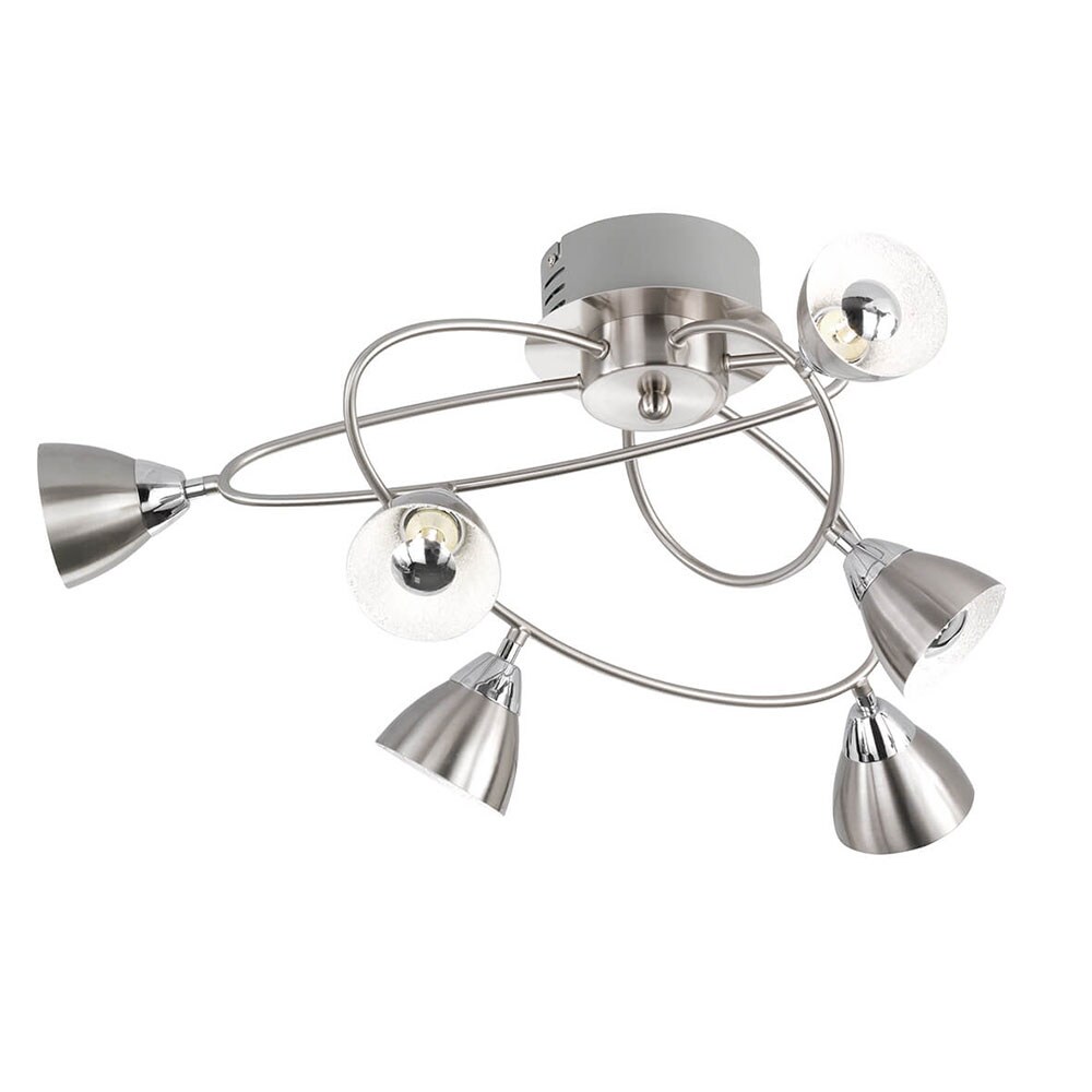 LED Deckenleuchte, Metall, silber, geschwungen, H 28 cm - Bild 1