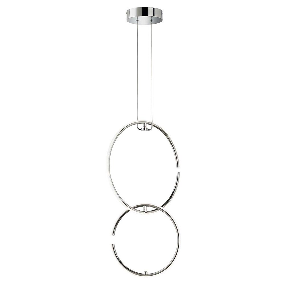 LED Pendelleuchte chrom, Ring Design, L 45 cm - Bild 1