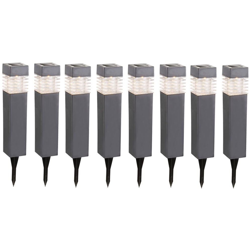LED Solarlampen, IP44, grau, H 38,5cm, 8er Set - Bild 1