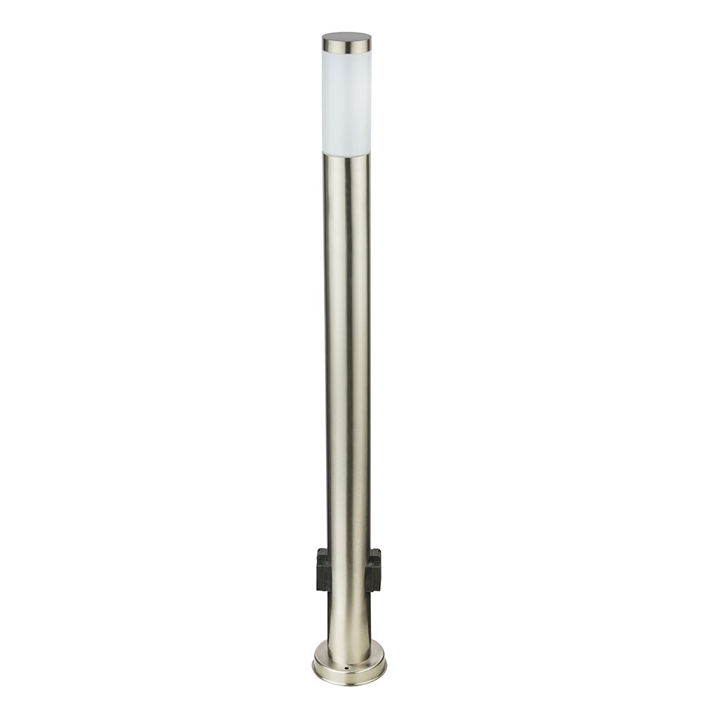 Stehlampe, 2x Steckdose, Edelstahl, silber, H 110 cm | 04059157277564
