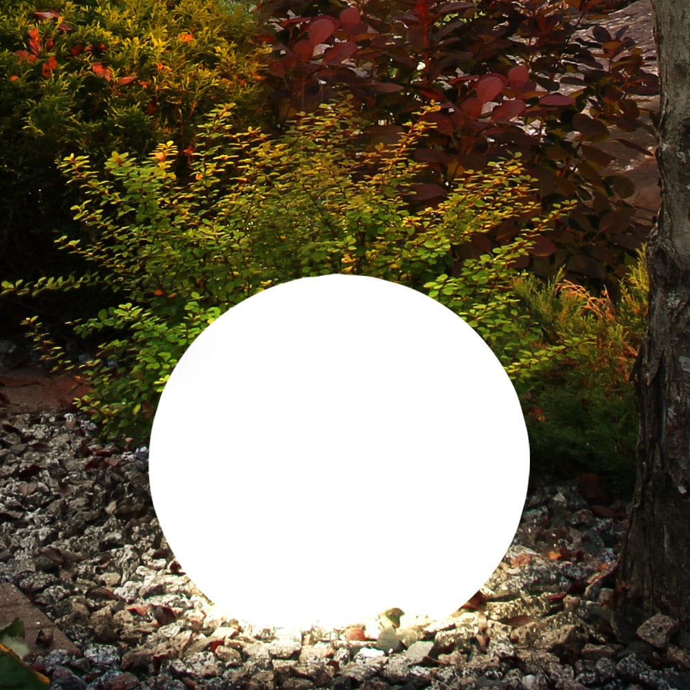 LED Solarleuchte, Kugel wei&szlig;, DM 15 cm, H42,5 cm - Bild 1