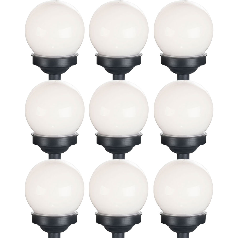 9er Set LED Solarkugel wei&szlig;, Erdspie&szlig;, DxH 10x38 cm - Bild 1