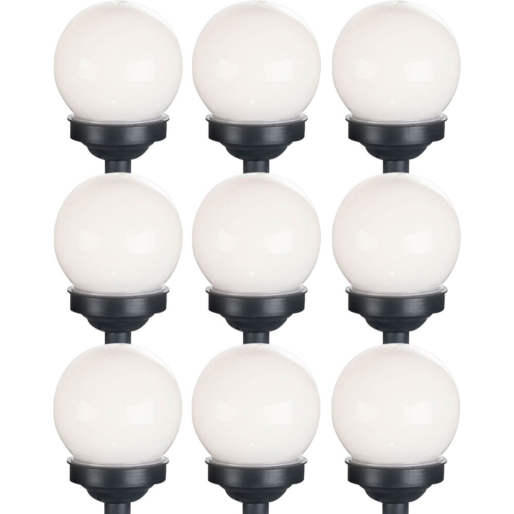 9er Set LED Solarkugel weiß, Erdspieß, DxH 10×38 cm | 04059157283435