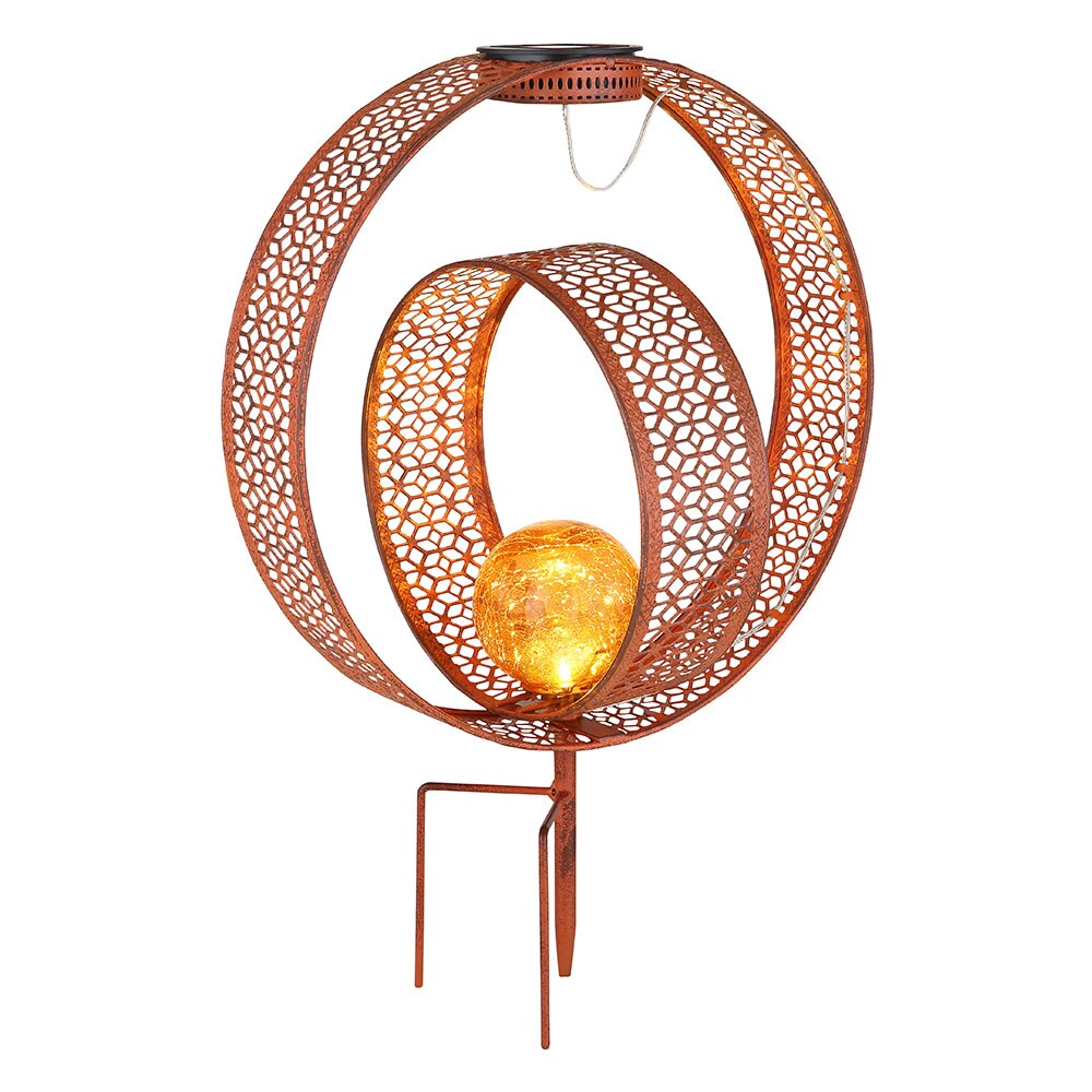 LED Solarleuchte, Erdspieß, Crackle-Glas, rost, H 42 cm | 09007371442072