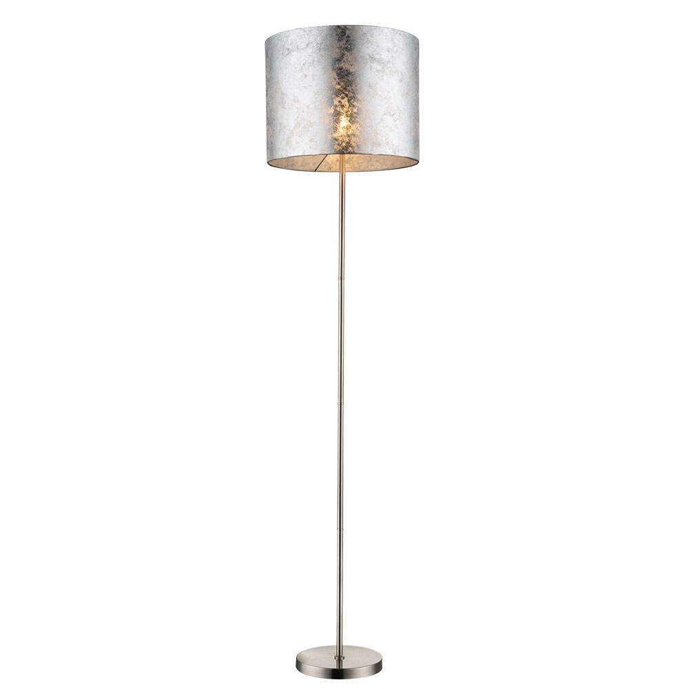 Stehlampe, Textil silber, nickel matt, H 160 cm | 04059157284876