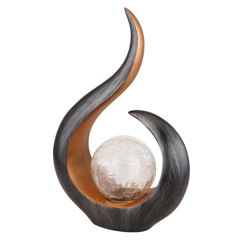 RGB LED Solarlampe, Farbwechsel, schwarz gold, H 33,5 cm | 09007371429998