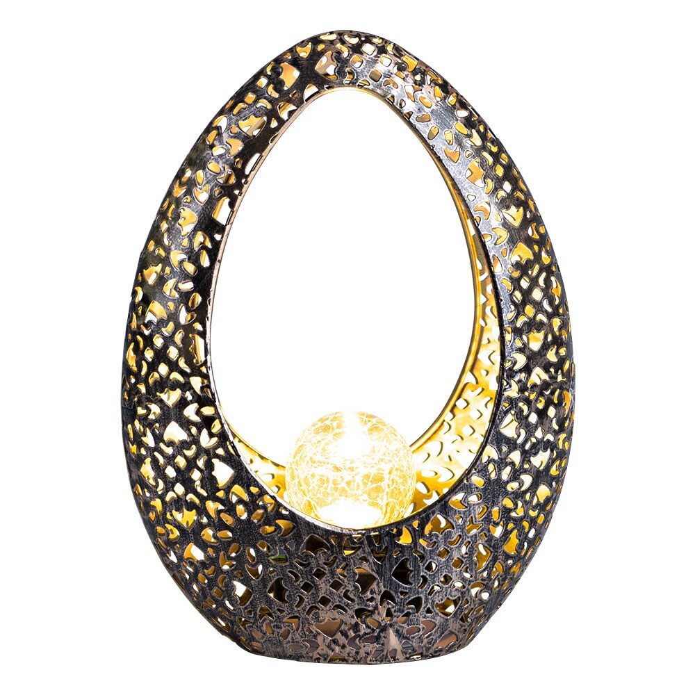 LED Solarleuchte, bronze gold, oval, H 27,5 cm - Bild 1