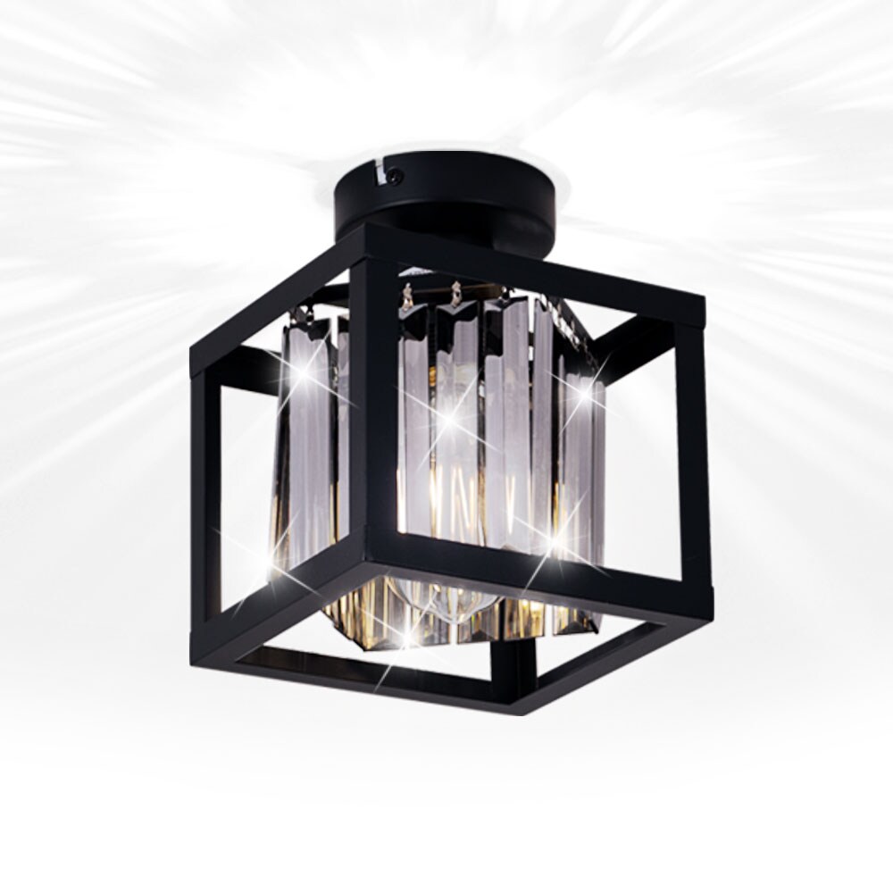 Deckenleuchte, schwarz, Glaskristall rauch, H 21 cm | 09007371536320