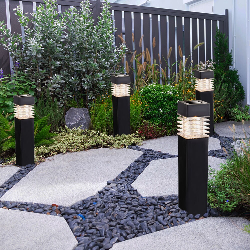 LED Solarlampen, IP44, grau, H 38,5cm, 4er Set | 09007371571611