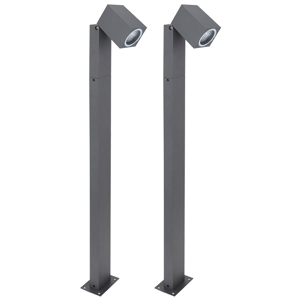 2x Stehleuchte, Alu anthrazit, Glas, Spot beweglich, H 80 cm | 04059157313576