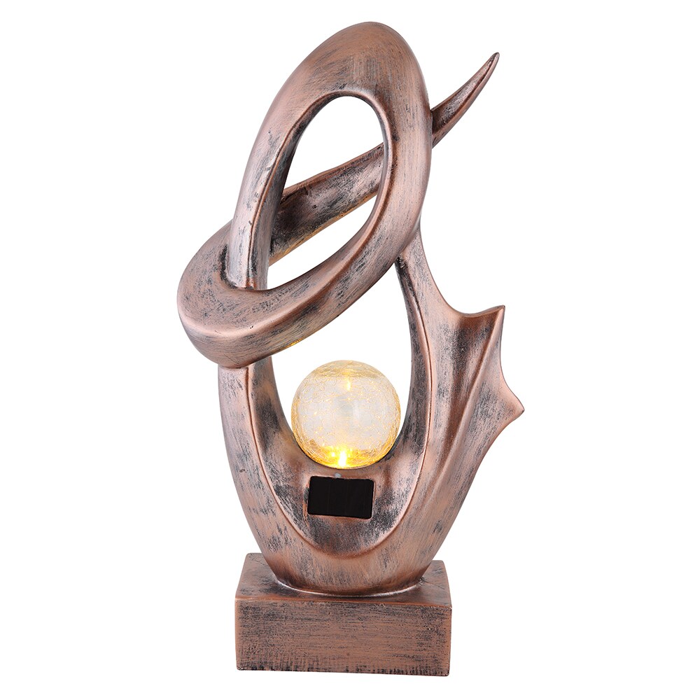 LED Solarleuchte, Feuereffekt bronze, Glas Crackle Design H 45 cm | 09007371544868