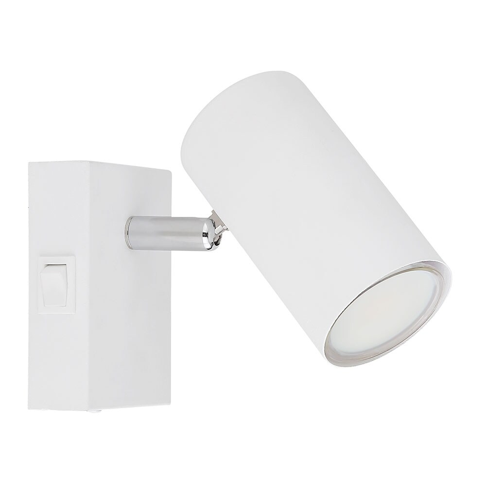 Wandlampe, Strahler, verchromt, weiß, beweglich, H 10cm | 09007371436514