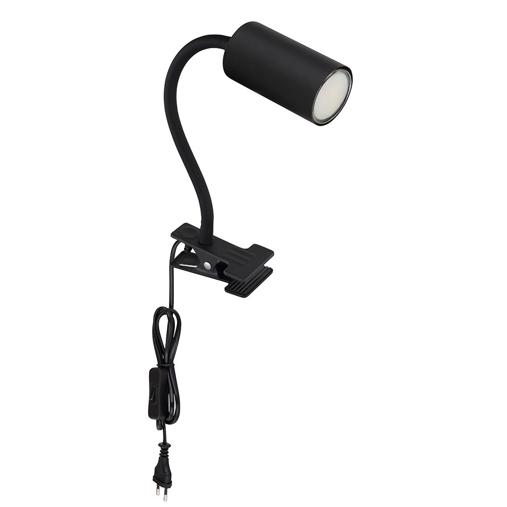 Tischlampe, Klemmleuchte, Metall, schwarz, Flexo-Spot, GU10