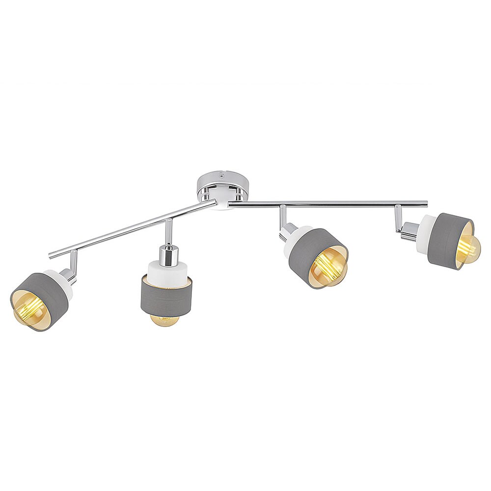 Deckenleuchte, chrom grau, dimmbar, Spots schwenkbar, L 85 cm - Bild 1