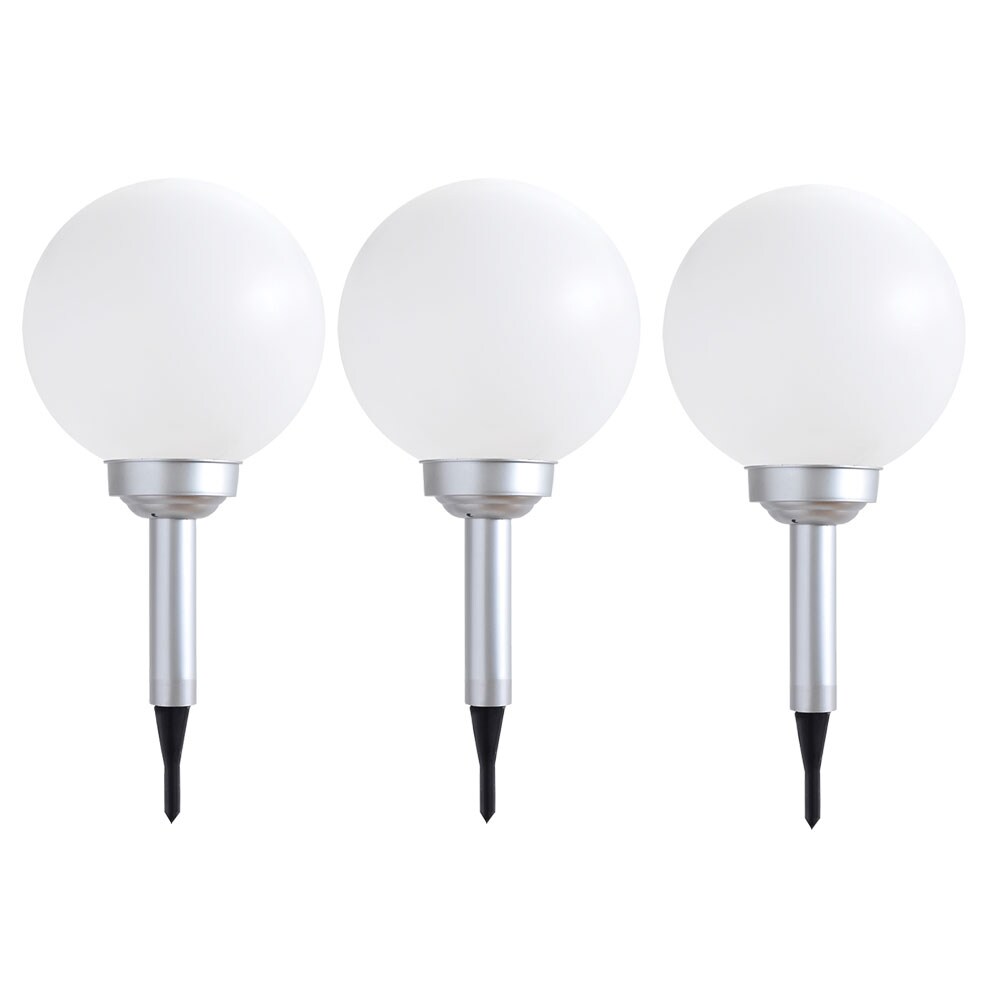 3er Set LED Solarleuchte, Kugel wei&szlig;, H 42,5 cm - Bild 1