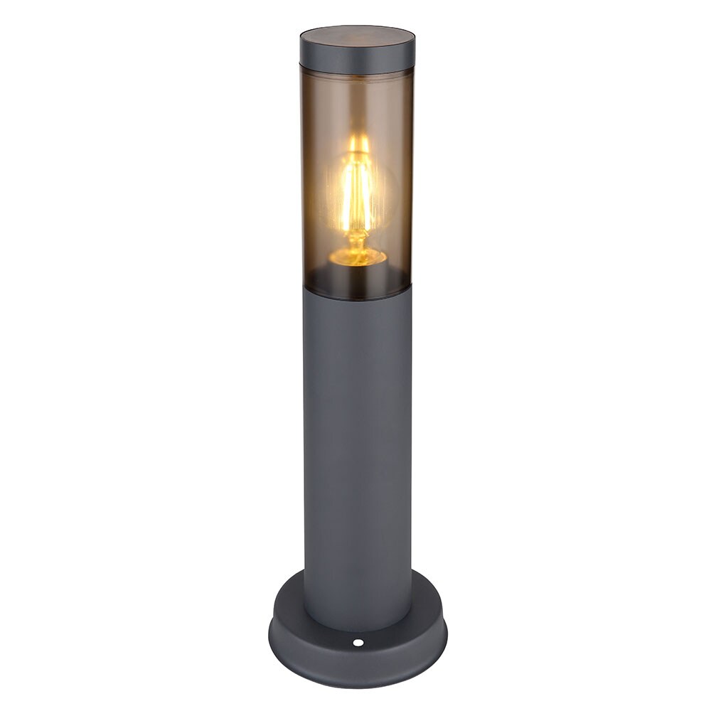 Sockelleuchte, Edelstahl, grau, rauch, H 45 cm - Bild 1