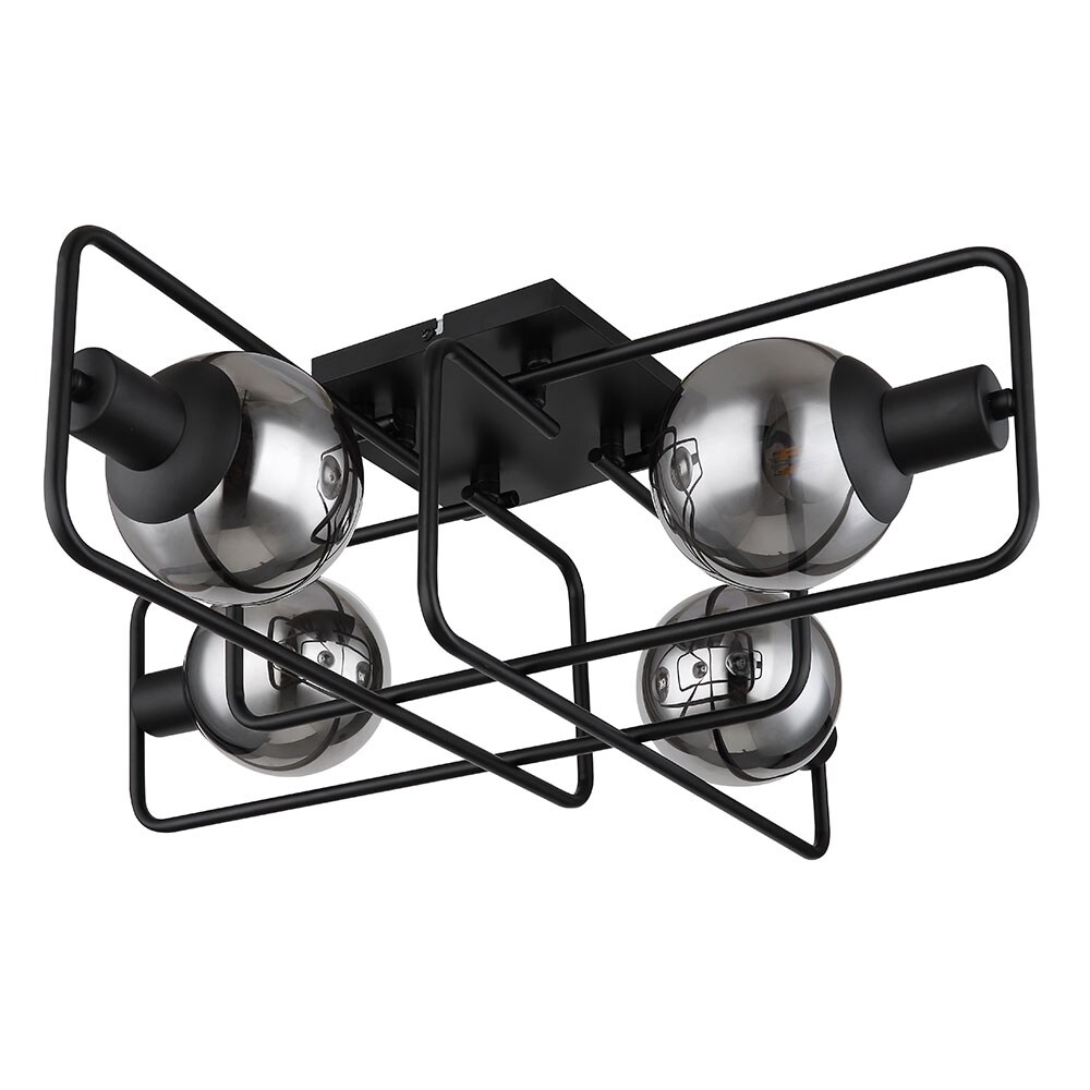 Deckenleuchte, Metallgestell, Glas Kugeln, rauch, L 61 cm | 09007371442409