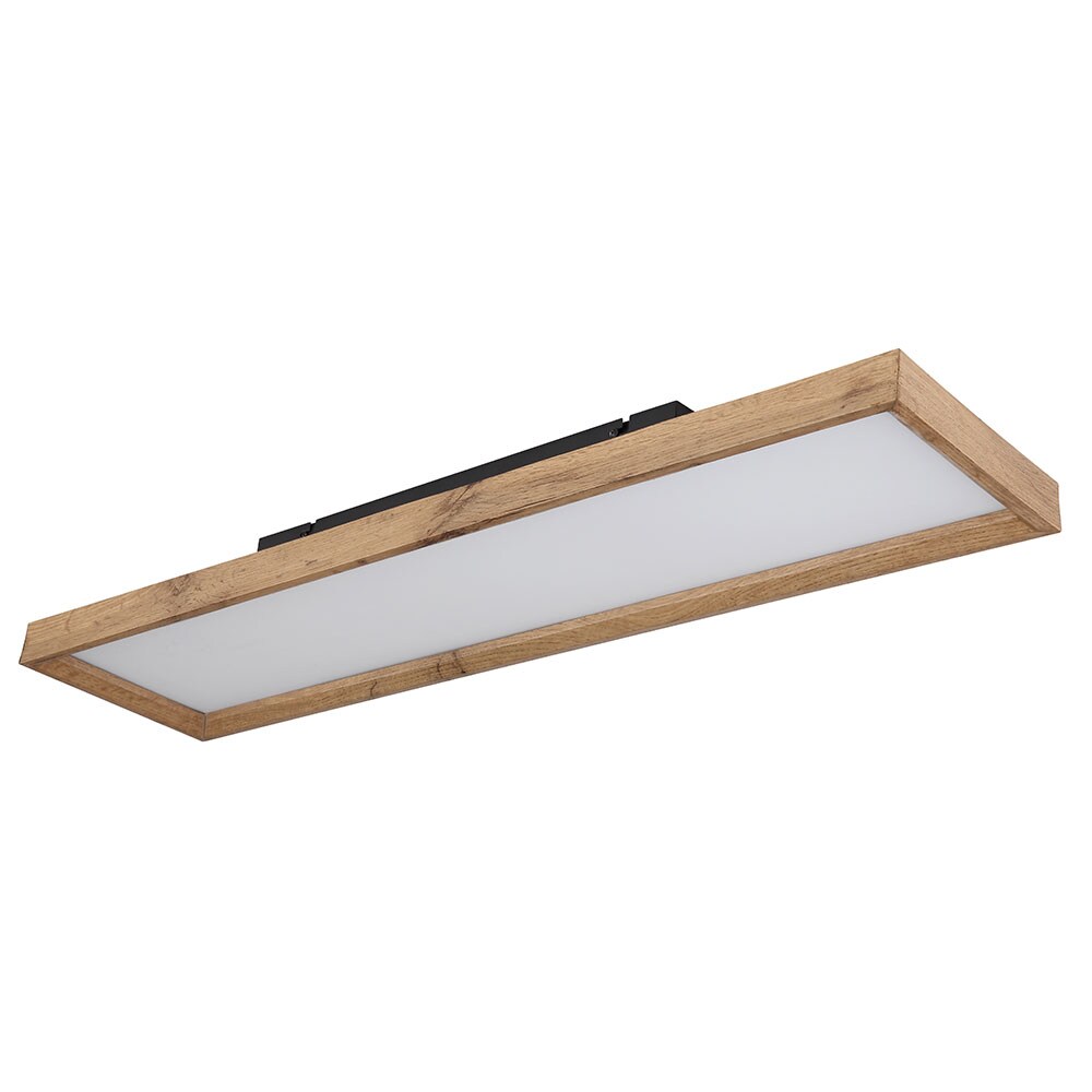 LED Deckenleuchte, Holzoptik, CCT, Landhaus, opal, L 80cm - Bild 1