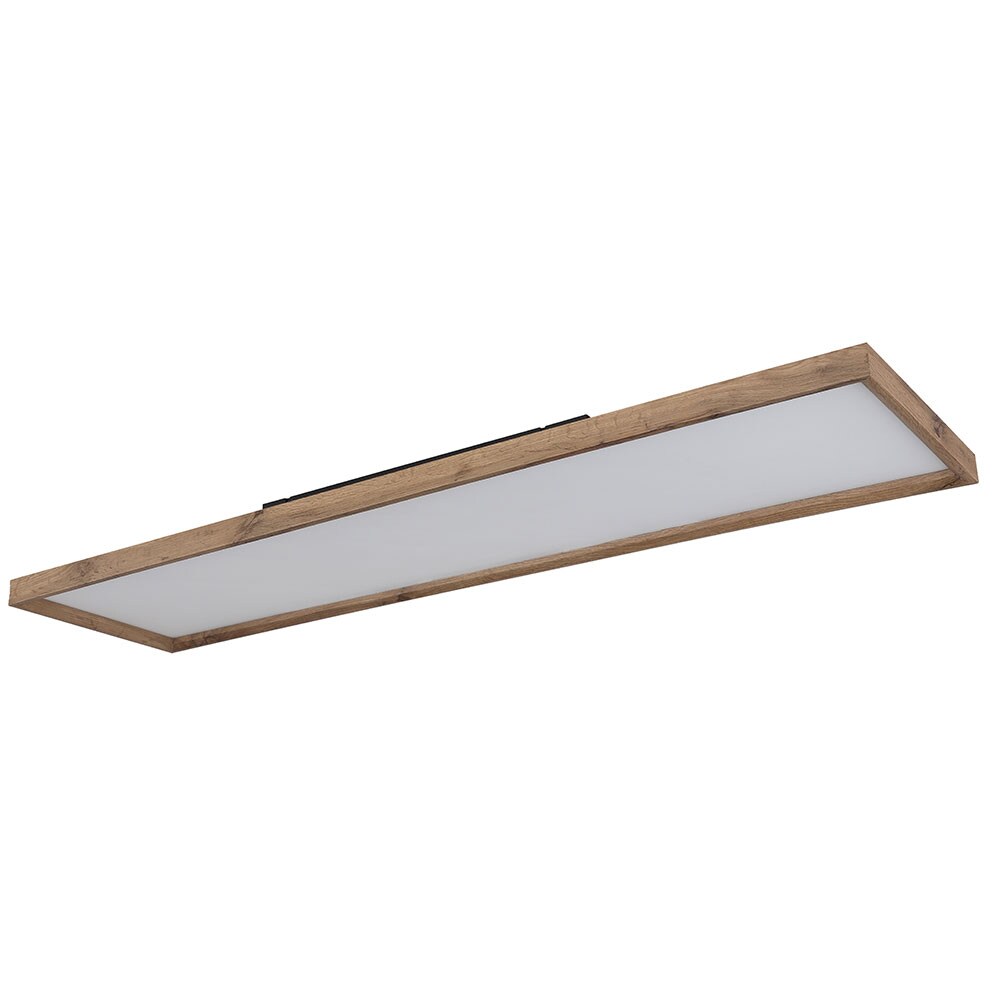 LED Deckenleuchte, Holz Rahmen, opal braun, CCT, L 120 cm | 09007371430963
