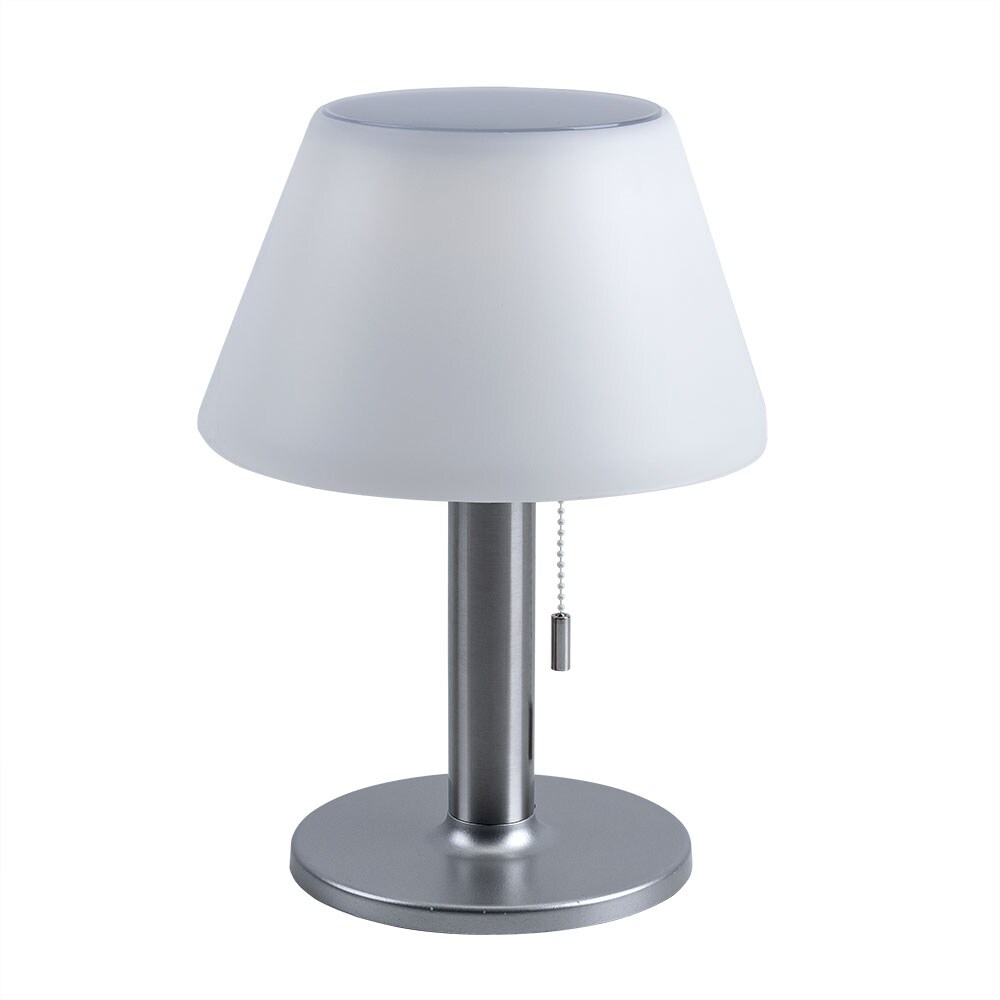 LED Solar Tischleuchte, Stufendimmer, Metall silber, H 28cm | 04036812805119
