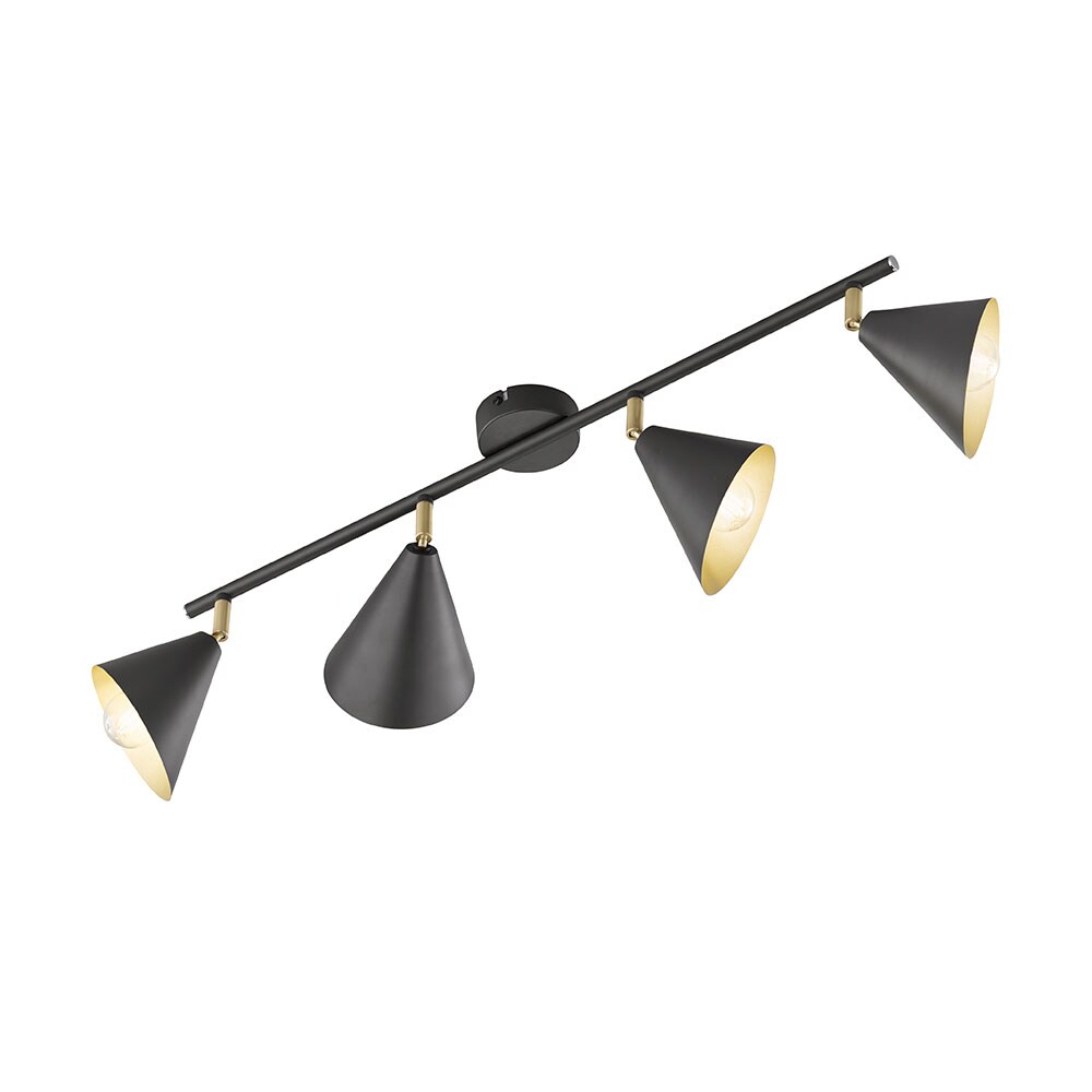 Deckenleuchte, anthrazit gold, Spots verstellbar, L 72 cm - Bild 1