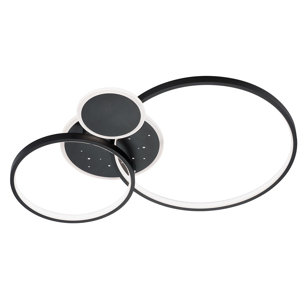 LED Deckenleuchte, Ring-Design, dimmbar, schwarz, L 54 cm - Bild 1