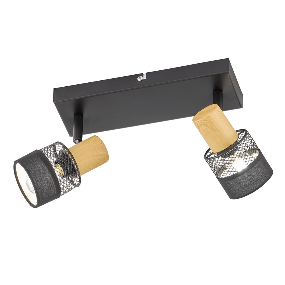 Deckenleuchte, Eisen Stahl, 2-Flammig, L 38,5 cm - Bild 1