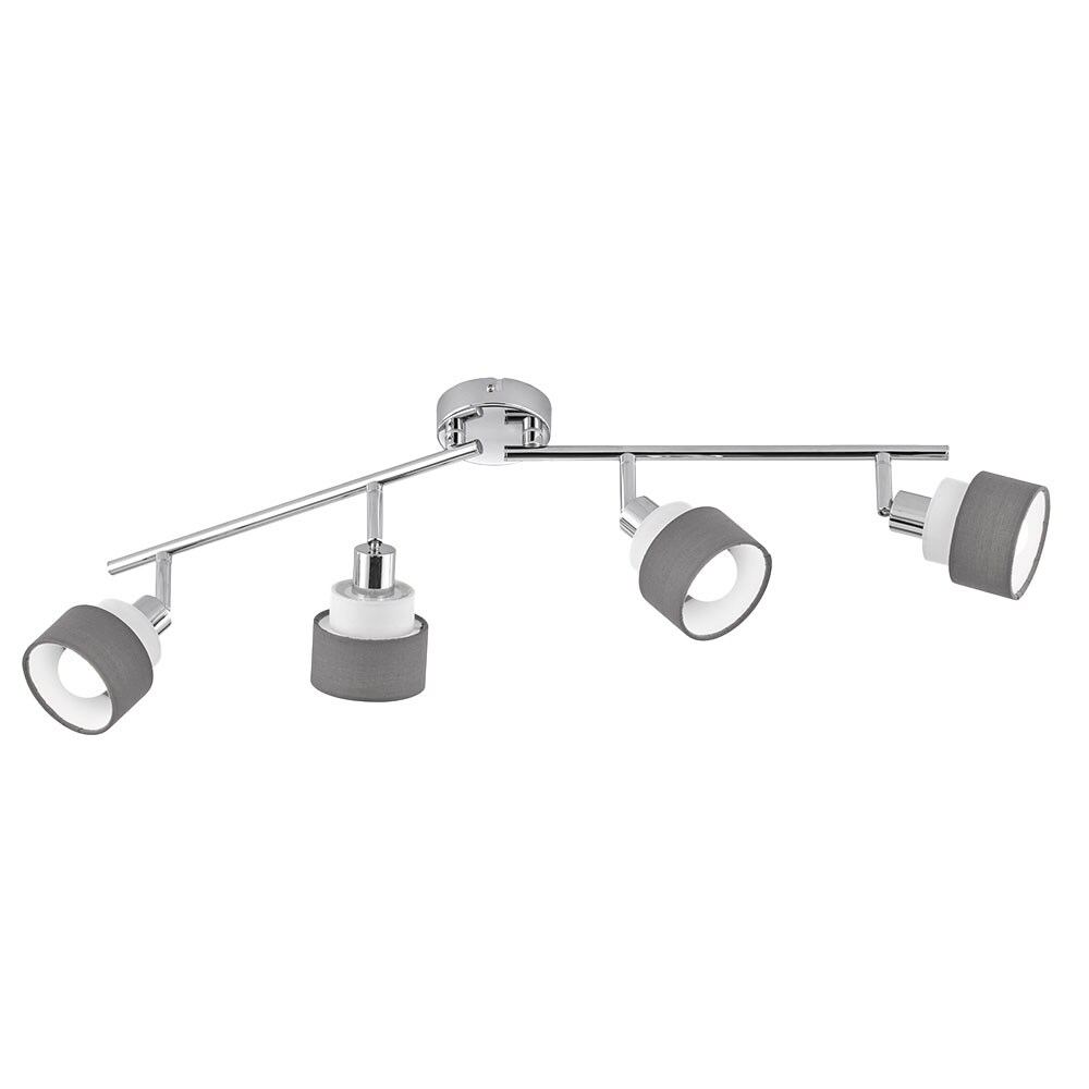Deckenleuchte, Stahl, chrom grau, Spots schwenkbar, L 85 cm - Bild 1