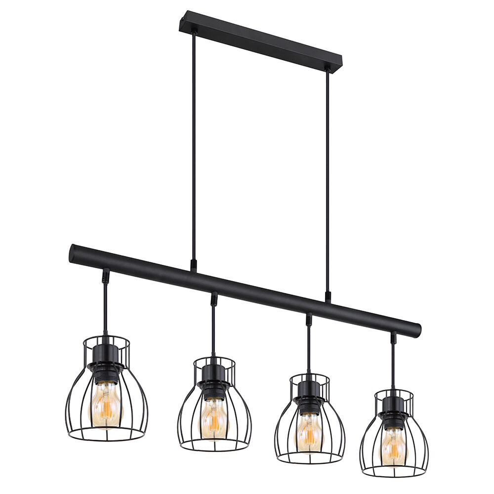 LED H&auml;ngeleuchte, 4-Flammig, K&auml;fig-Design, schwarz, L 77 cm - Bild 1