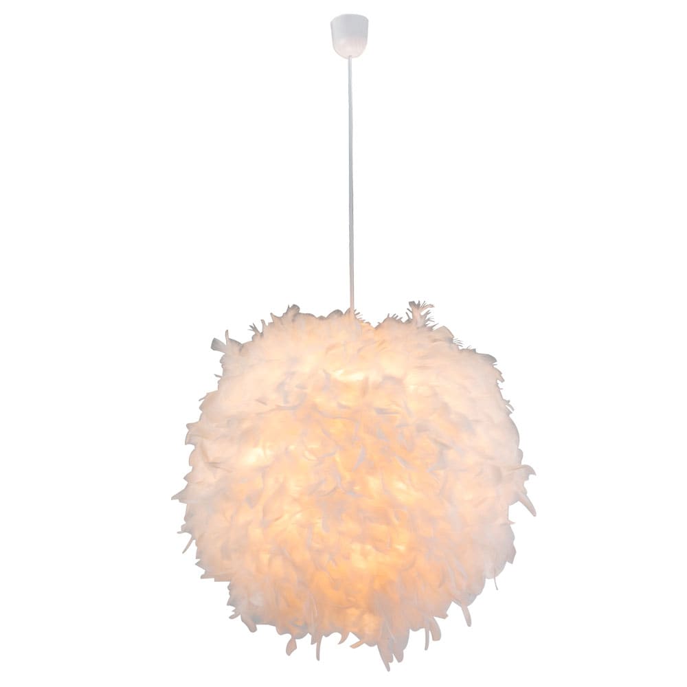 Pendelleuchte, Feder-Design, wei&szlig;, D 60 cm - Bild 1