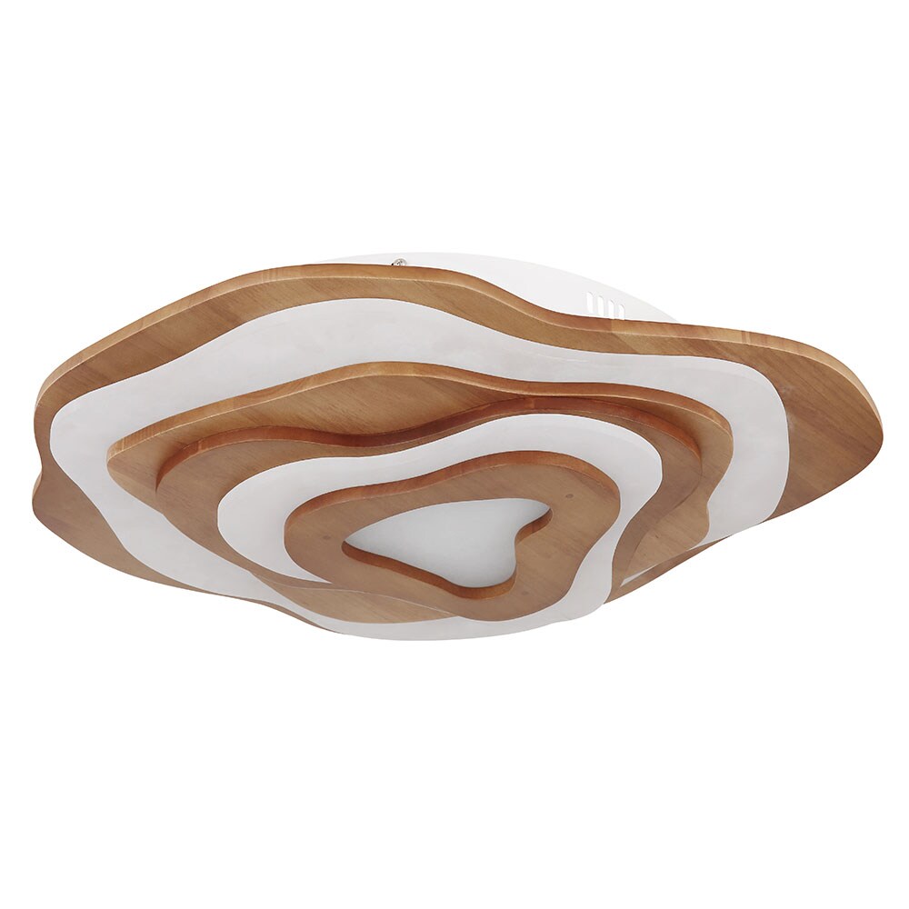 LED Deckenleuchte, Holz, dimmbar, Fernbedienung, CCT, L 58 cm - Bild 1