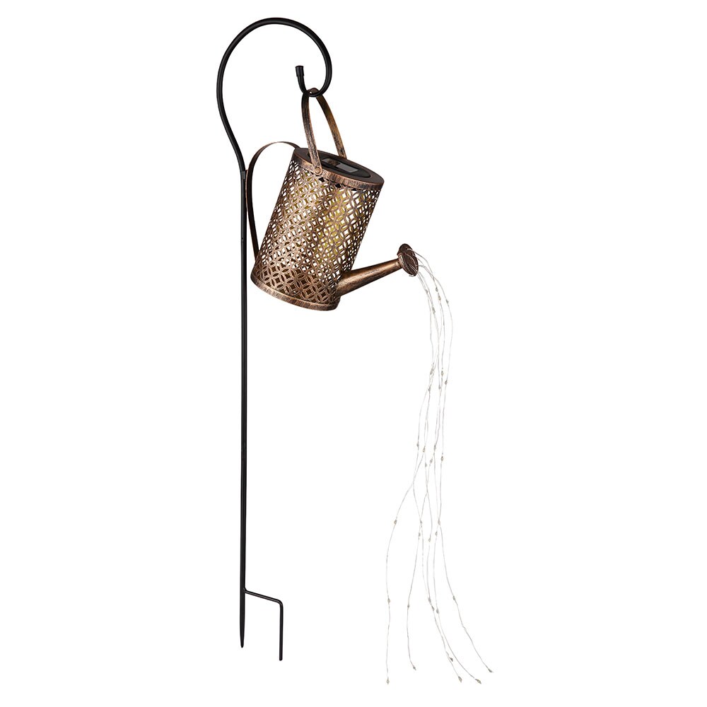 LED Solarleuchte, Gießkanne, gold, Erdspieß, H 85 cm | 04059157356955