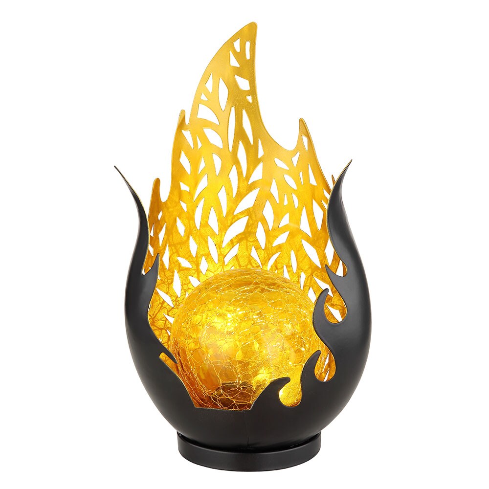 LED Solarleuchte, Wetterfest, schwarz, gold, Akku, H 26,5cm | 09007371547210