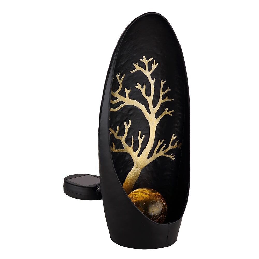 LED Solarleuchte, Baum, Wetterfest, schwarz, Akku, H 30 cm | 09007371454143