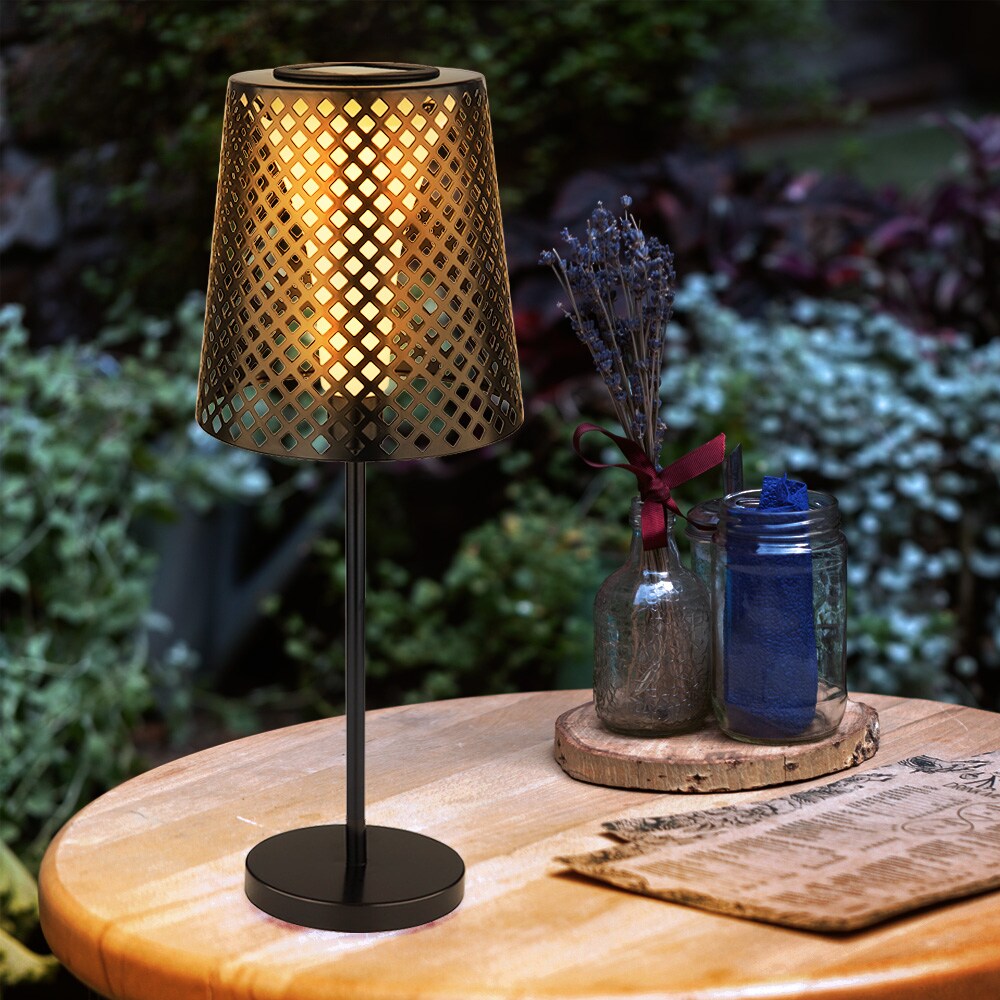 LED Solarleuchte, Loch Design, schwarz, H 50 cm | 09007371544615