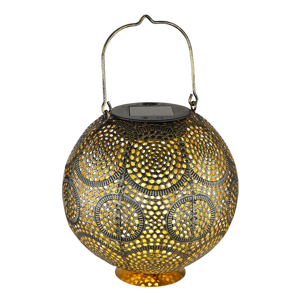 LED Solarleuchte, Metall gold, h&auml;ngend oder stehend, H 28 cm - Bild 1